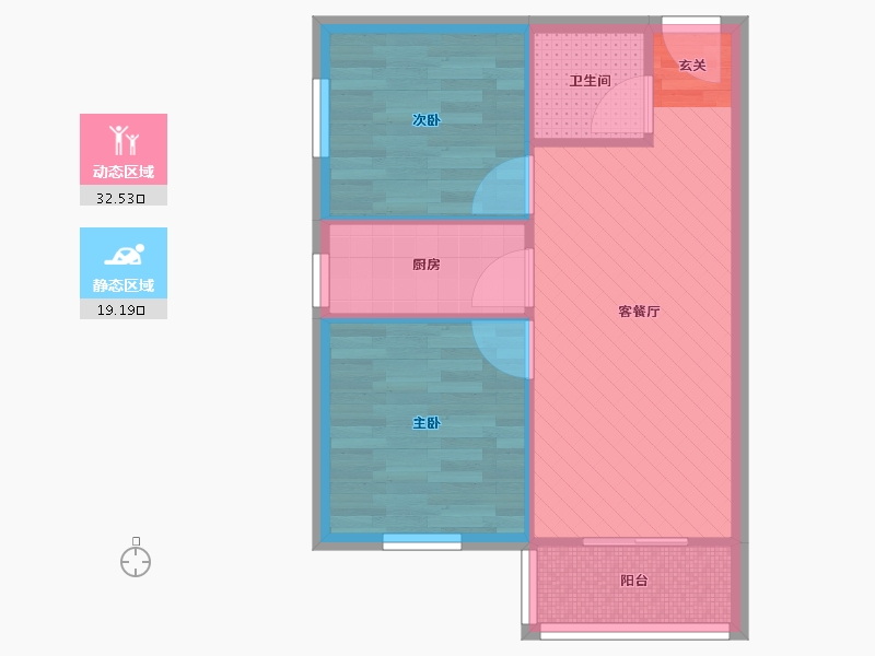 北京-北京市-福盈家园-45.81-户型库-动静分区