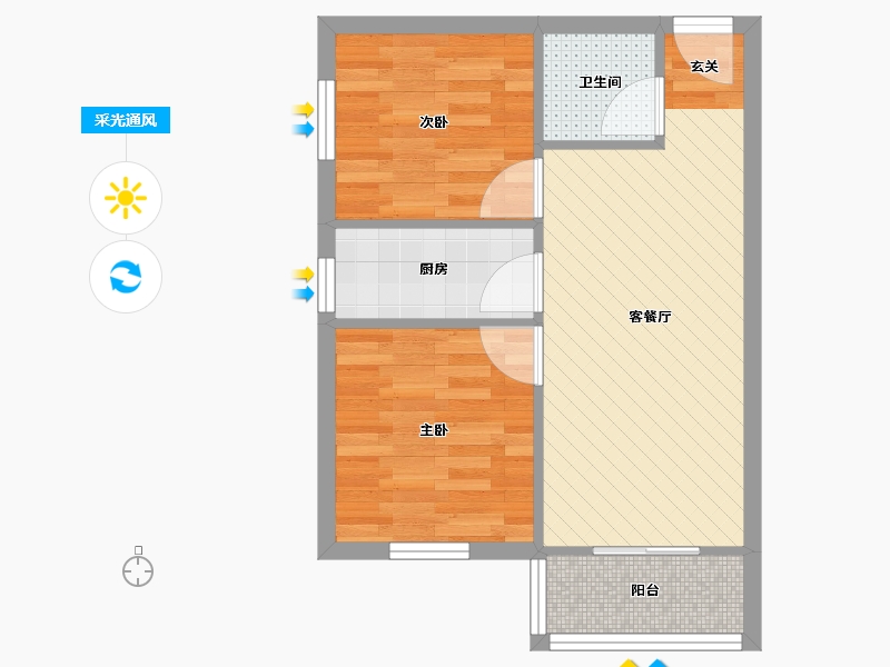 北京-北京市-福盈家园-45.81-户型库-采光通风