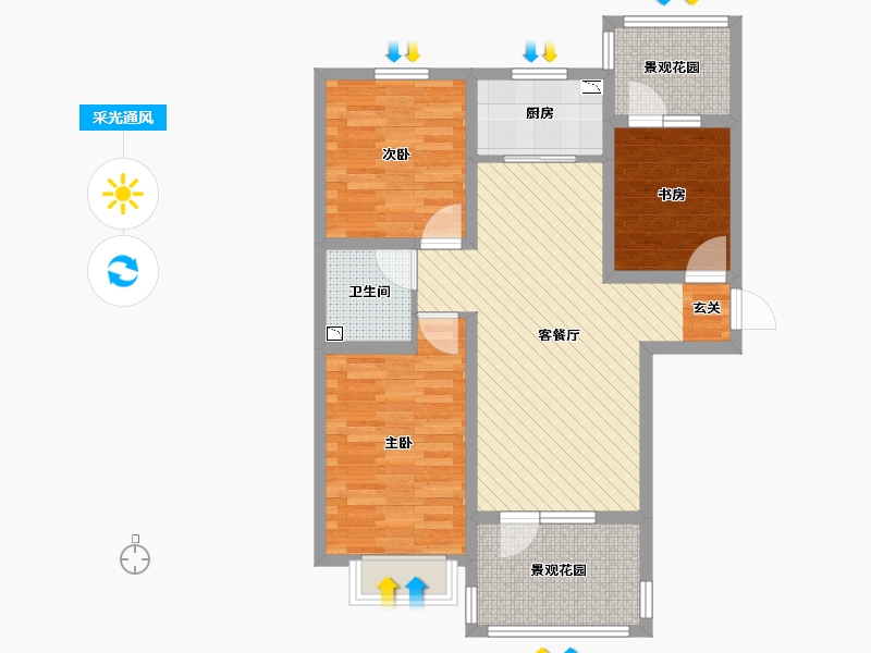 河北省-衡水市-东方太阳城五期-78.47-户型库-采光通风