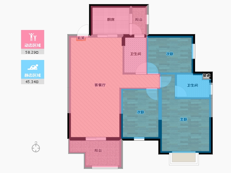 广西壮族自治区-梧州市-恒大山水城-91.67-户型库-动静分区