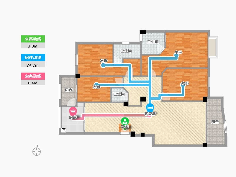 福建省-泉州市-晋江市东石镇四居-154.17-户型库-动静线