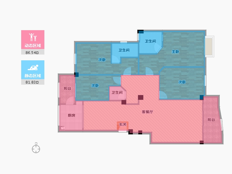 福建省-泉州市-晋江市东石镇四居-154.17-户型库-动静分区