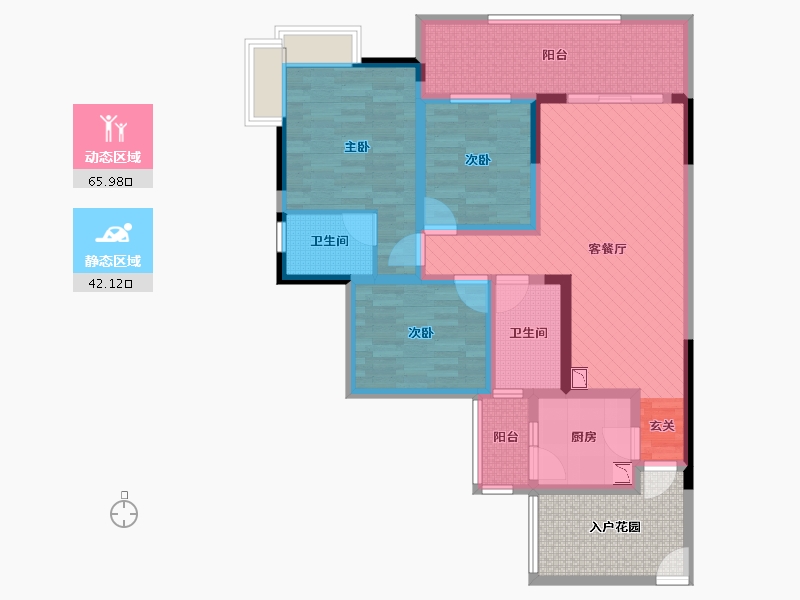 贵州省-黔南布依族苗族自治州-锦美时代广场-10号楼-102.06-户型库-动静分区