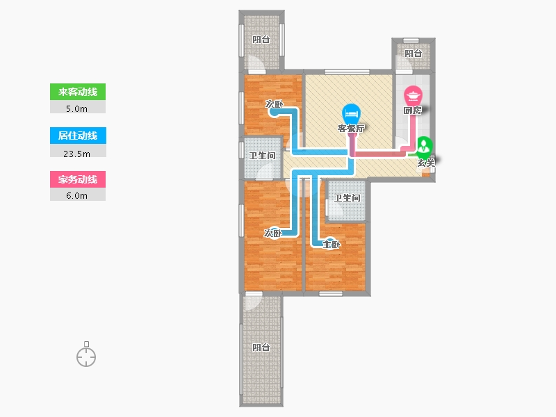 北京-北京市-名佳花园三区-93.66-户型库-动静线