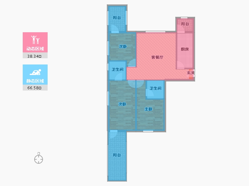 北京-北京市-名佳花园三区-93.66-户型库-动静分区