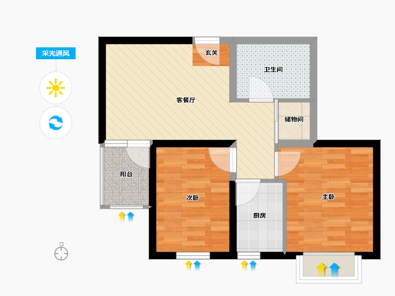 甘肃省-兰州市-东立开泰园-52.58-户型库-采光通风