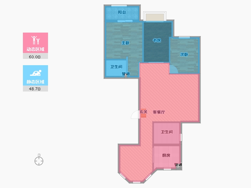 浙江省-温州市-景隆佳苑-97.60-户型库-动静分区