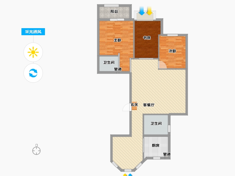 浙江省-温州市-景隆佳苑-97.60-户型库-采光通风