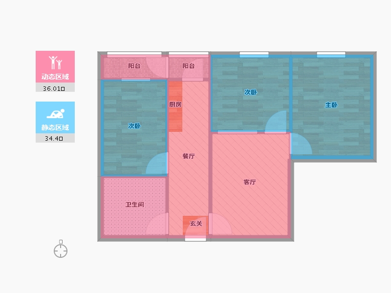 辽宁省-大连市-民主广场-62.72-户型库-动静分区