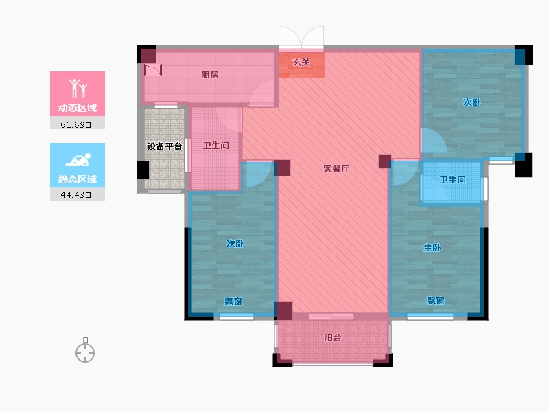 福建省-泉州市-科山欧景帝苑-100.00-户型库-动静分区