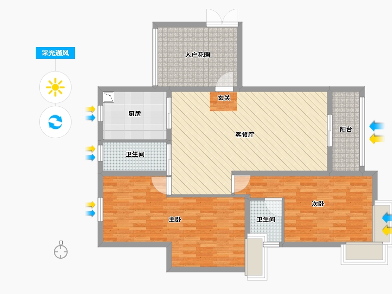 河南省-焦作市-万方嘉园-103.26-户型库-采光通风