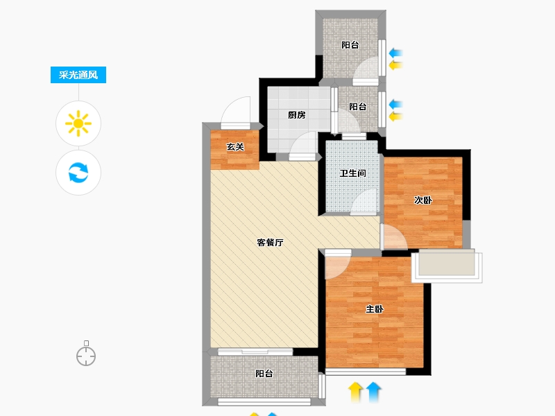 广东省-深圳市-横裕嘉城-62.51-户型库-采光通风