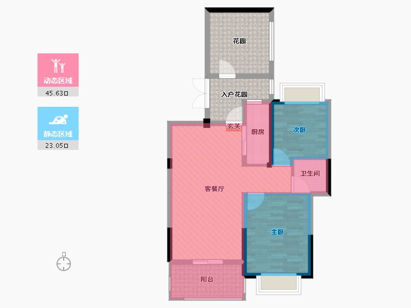 湖北省-咸宁市-金银湾-75.34-户型库-动静分区