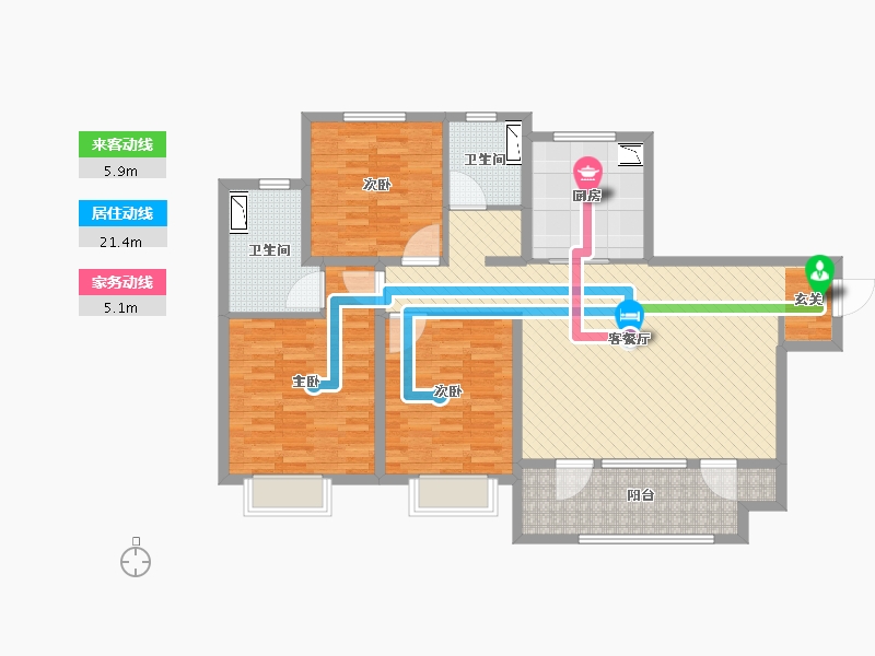 江苏省-无锡市-万科新著-115.00-户型库-动静线