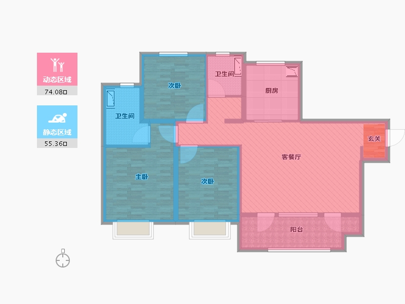 江苏省-无锡市-万科新著-115.00-户型库-动静分区