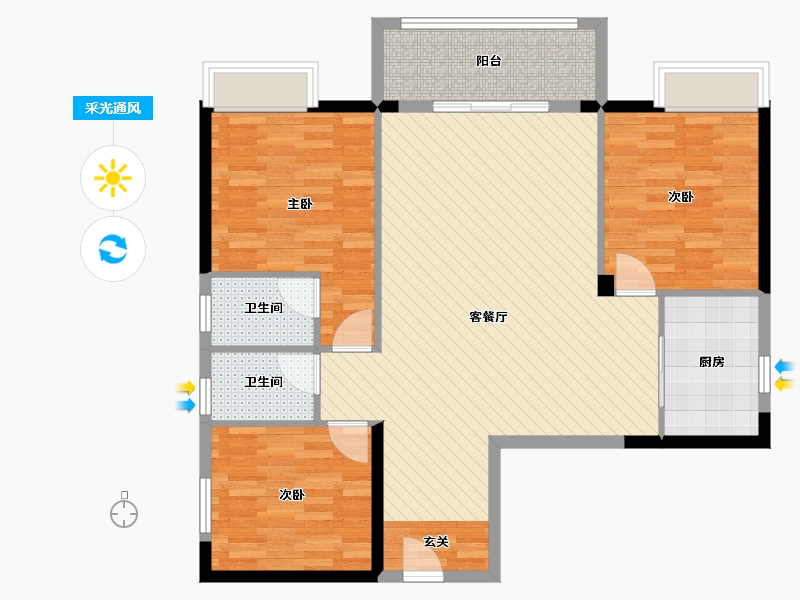 广东省-揭阳市-万泰城3333-102.20-户型库-采光通风