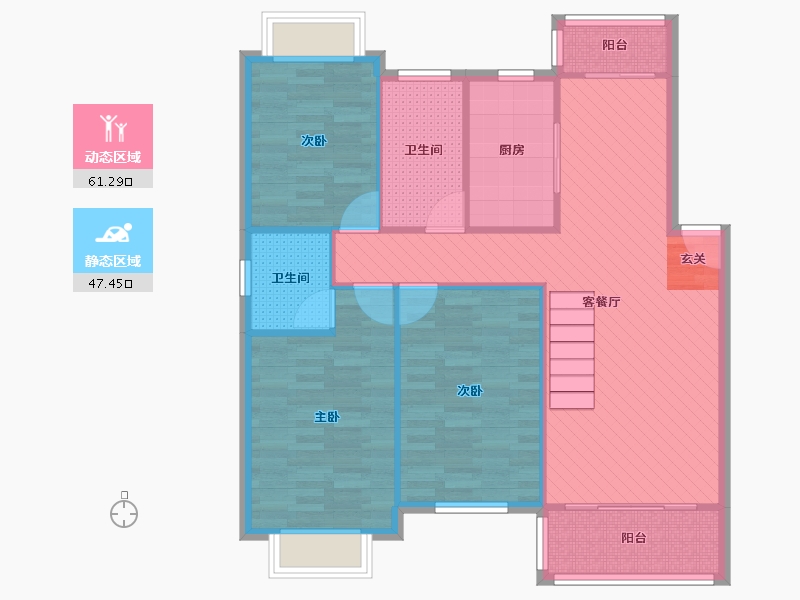 江苏省-南京市-天地新城天琴座-28幢-98.25-户型库-动静分区