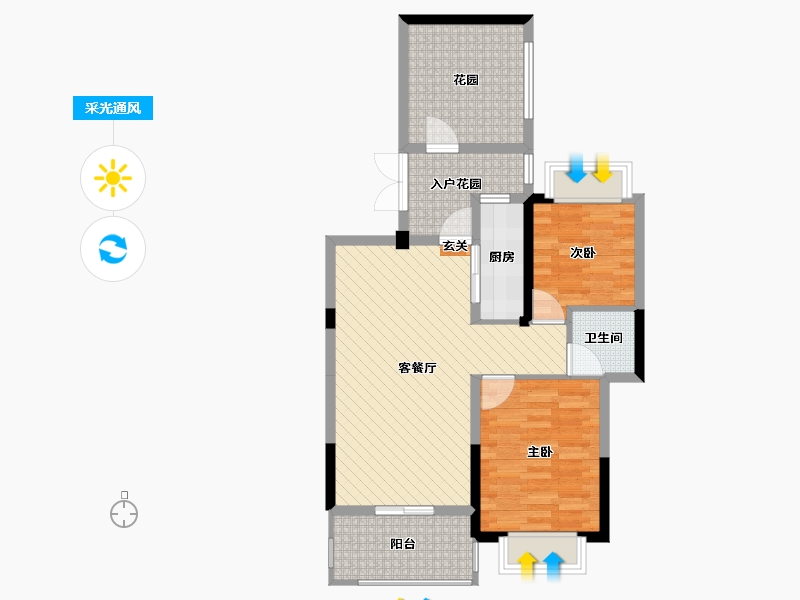 湖北省-咸宁市-金银湾-75.34-户型库-采光通风