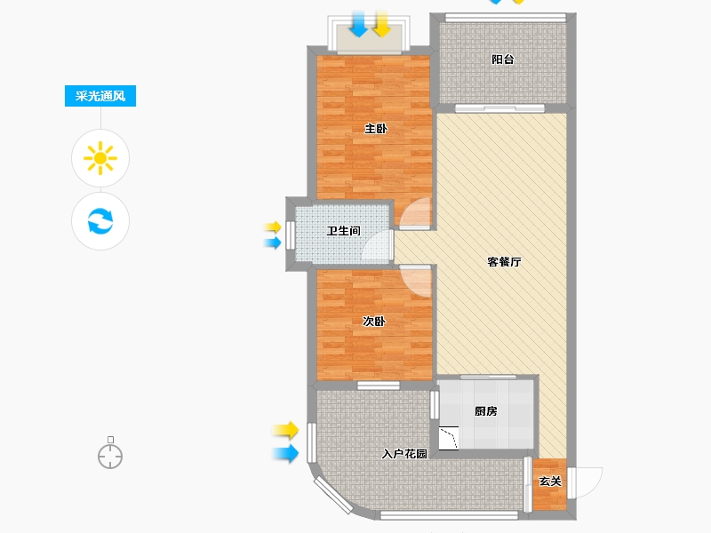 广西壮族自治区-北海市-候鸟湾-85.73-户型库-采光通风