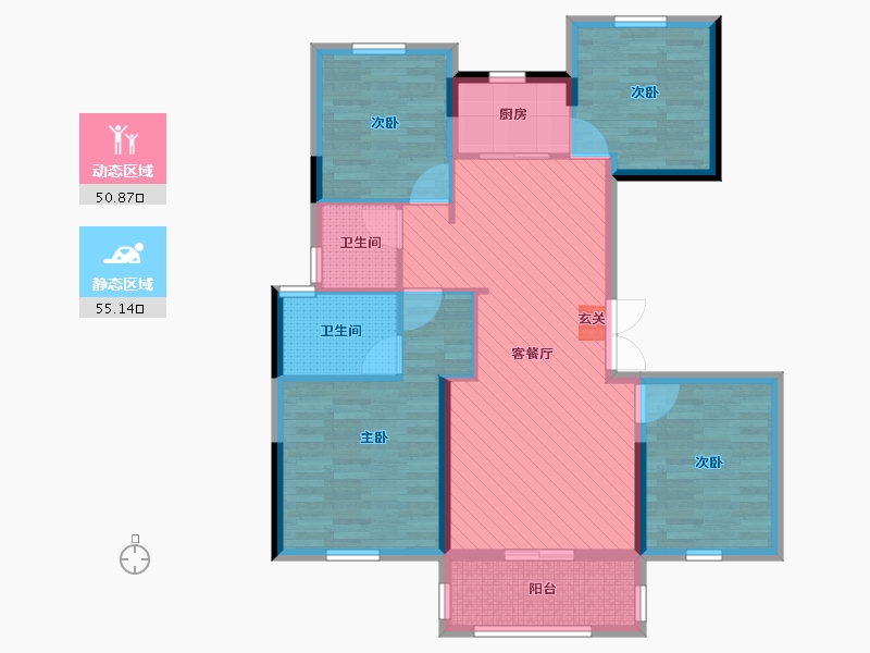 浙江省-温州市-首府壹号-93.60-户型库-动静分区