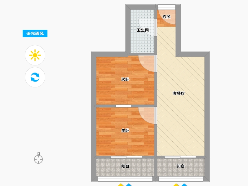 北京-北京市-葛布店东里-35.18-户型库-采光通风