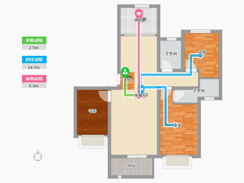 河北省-承德市-山水豪庭-84.33-户型库-动静线