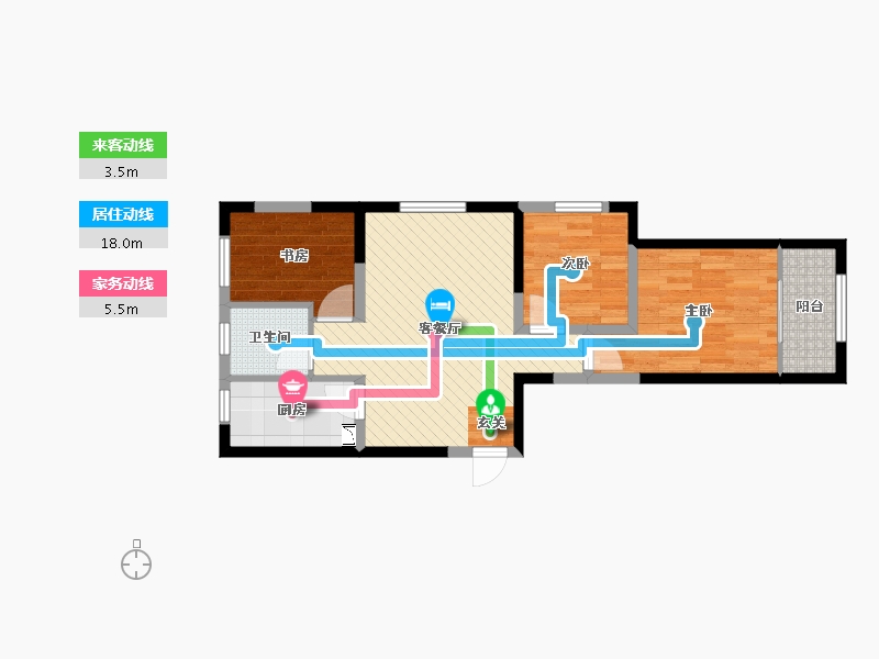 山东省-烟台市-龙泽华府(东区)-62.35-户型库-动静线