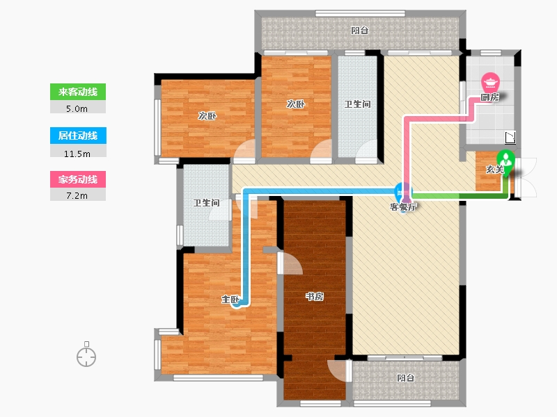 湖南省-长沙市-恩瑞御西湖-151.20-户型库-动静线