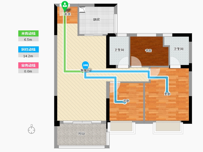 江苏省-苏州市-沙溪碧桂园珑庭-89.87-户型库-动静线