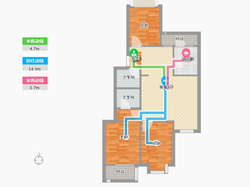 北京-北京市-小康东里-71.20-户型库-动静线