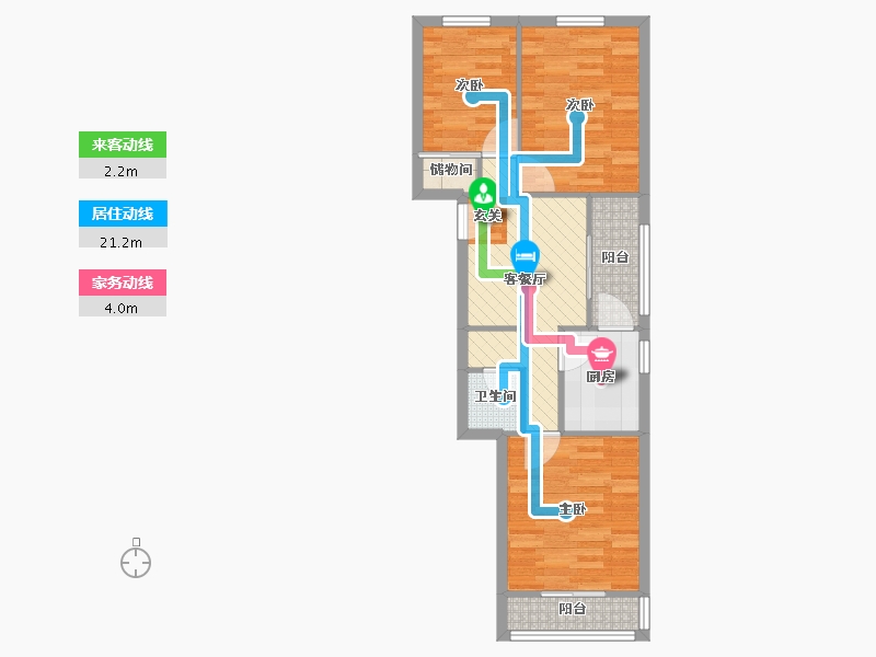 北京-北京市-龙华园-56.11-户型库-动静线