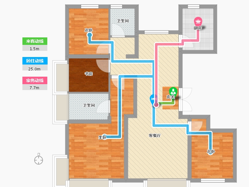 北京-北京市-北京城建龙樾西山位于长安街西延线南约300米-88.81-户型库-动静线