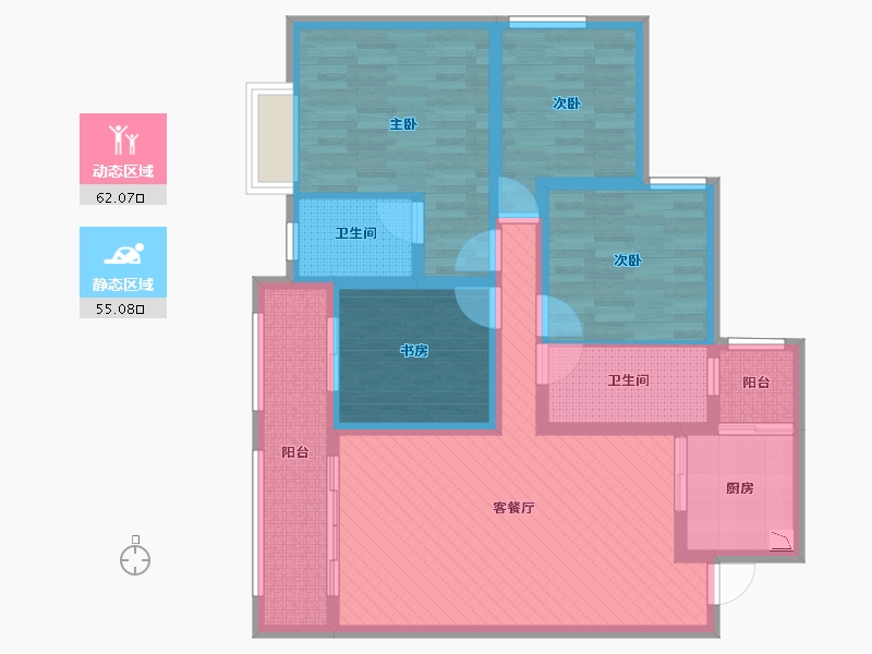 贵州省-毕节市-御景天下-100.86-户型库-动静分区