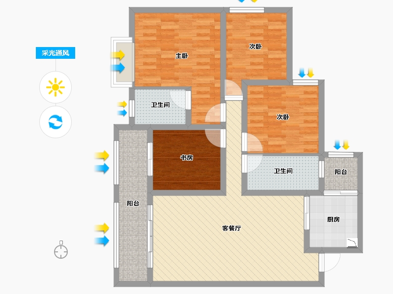 贵州省-毕节市-御景天下-100.86-户型库-采光通风