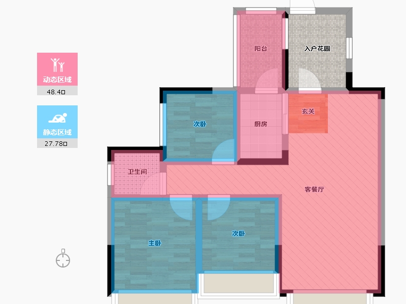 四川省-内江市-磐石首创城-71.28-户型库-动静分区