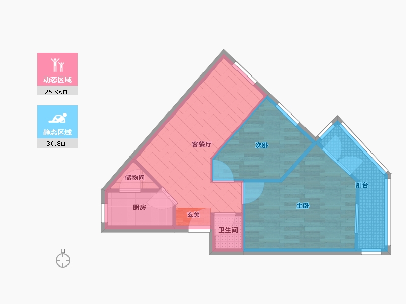 北京-北京市-慧忠里-49.97-户型库-动静分区