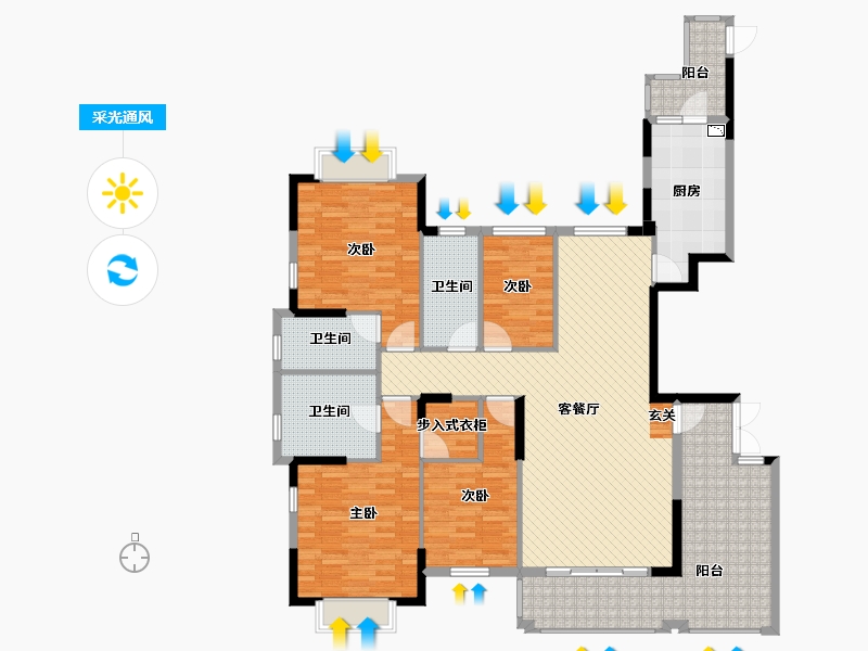 广西壮族自治区-南宁市-翰林华府-156.60-户型库-采光通风