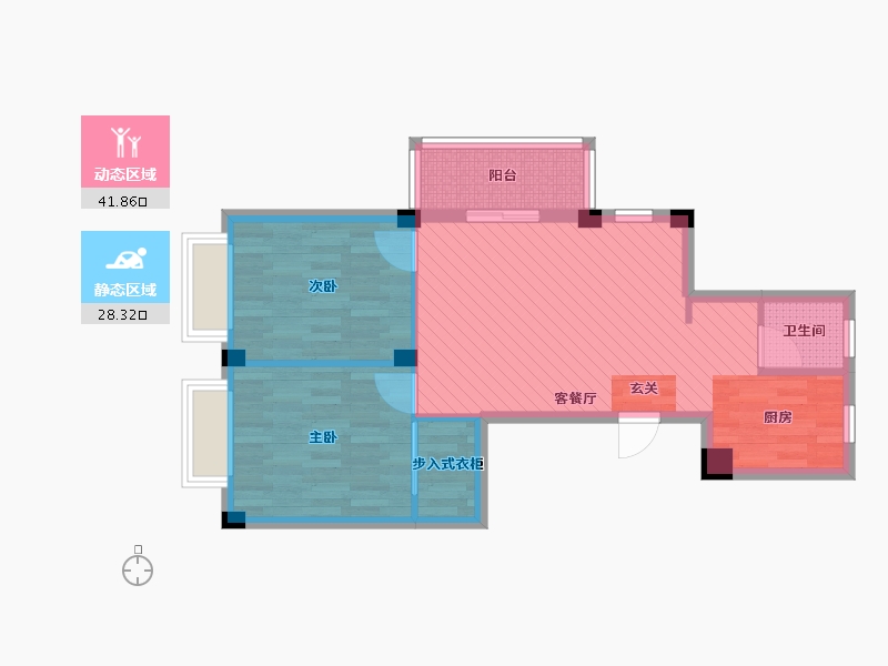 浙江省-宁波市-梅林苑-62.35-户型库-动静分区