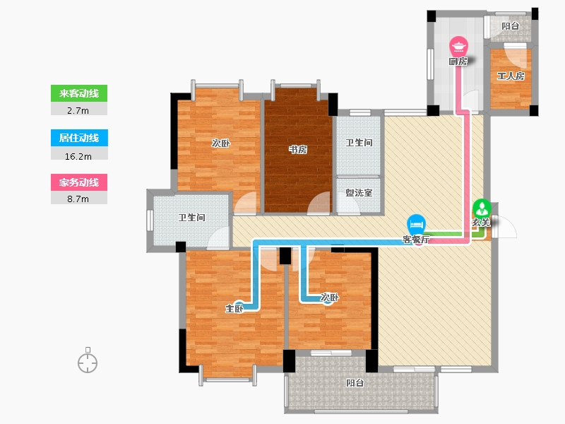 河北省-沧州市-富丽花园小区-129.35-户型库-动静线