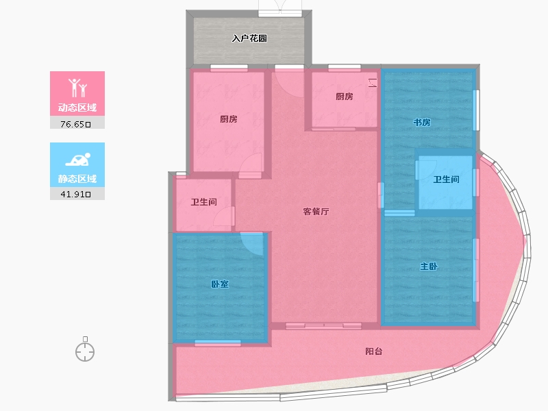 海南省-三亚市-中国铁建・龙沐湾一号-115.62-户型库-动静分区