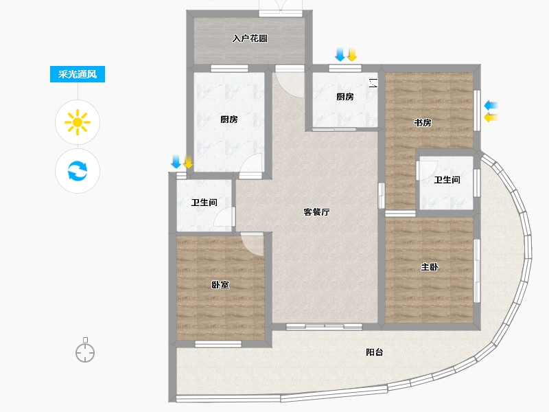 海南省-三亚市-中国铁建・龙沐湾一号-115.62-户型库-采光通风