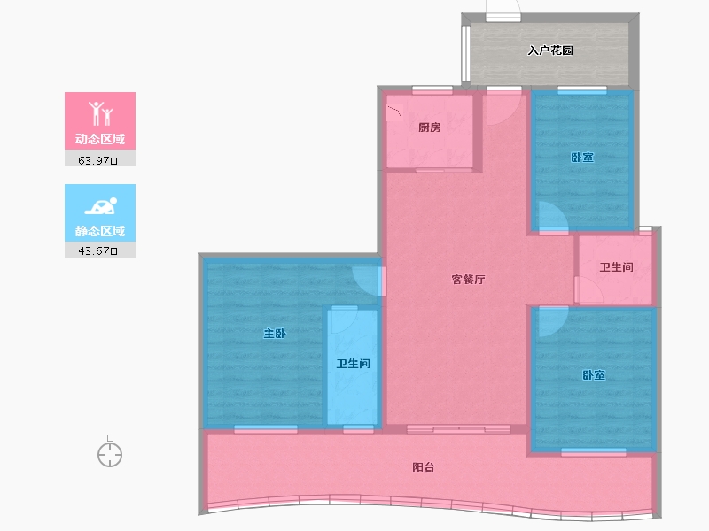 海南省-三亚市-中国铁建・龙沐湾一号-102.35-户型库-动静分区