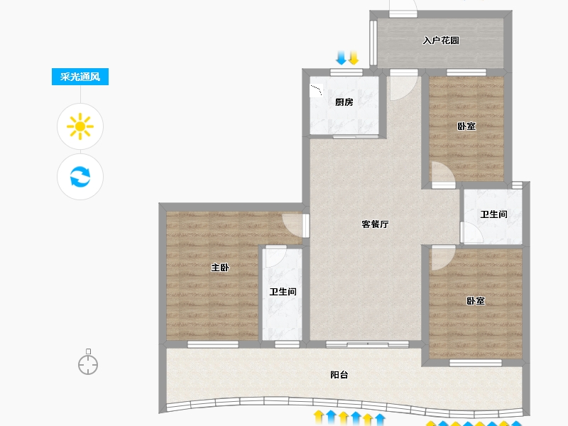 海南省-三亚市-中国铁建・龙沐湾一号-102.35-户型库-采光通风