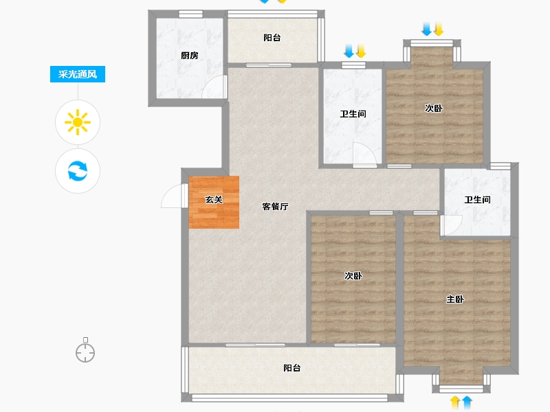 湖北省-随州市-应山府-110.53-户型库-采光通风