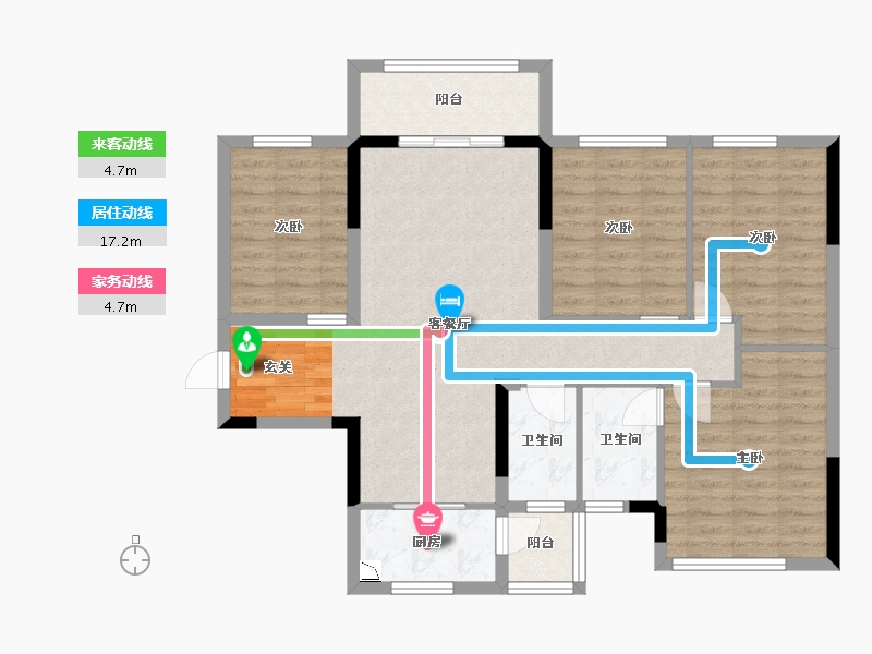 四川省-成都市-龙光玖龙府-98.74-户型库-动静线