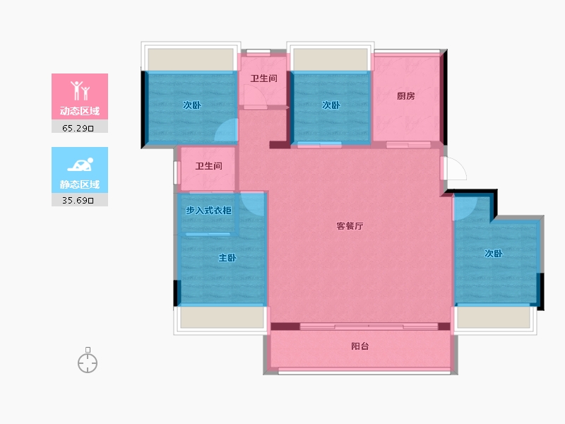 河南省-信阳市-中浙春风十里-91.82-户型库-动静分区