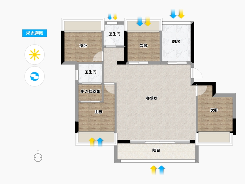 河南省-信阳市-中浙春风十里-91.82-户型库-采光通风