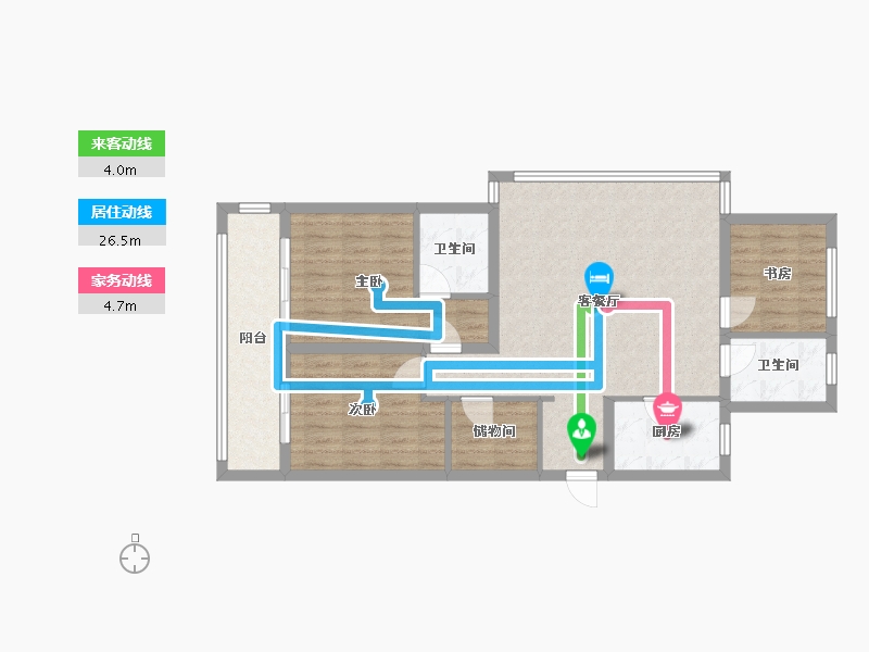 江苏省-苏州市-姑苏金茂悦-90.65-户型库-动静线