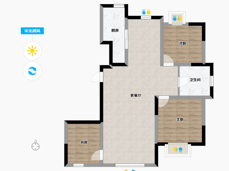 辽宁省-盘锦市-辽河左岸-81.84-户型库-采光通风