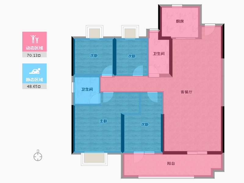 湖北省-孝感市-碧桂园中央公园-106.36-户型库-动静分区